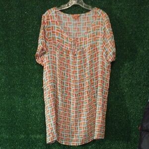 Modcloth Multicolor Geometric Blouse Tunic Top